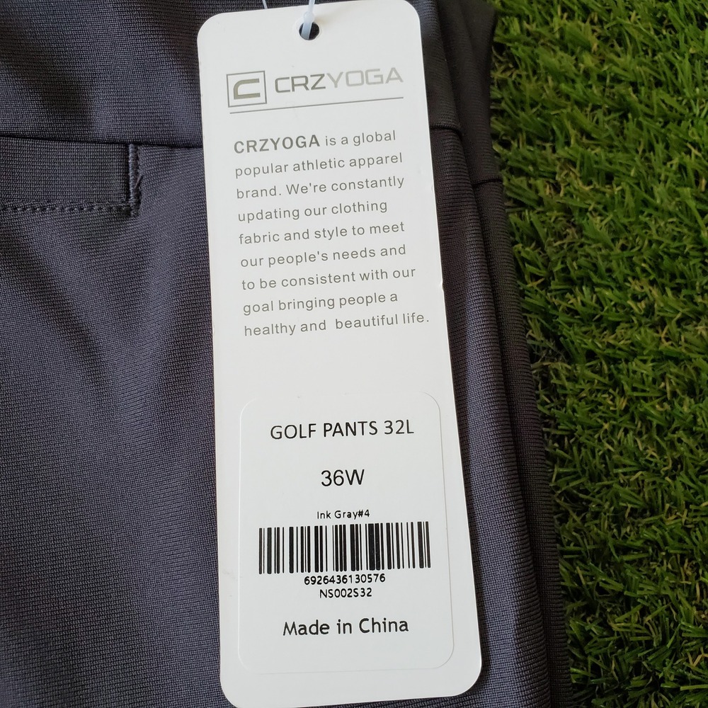 CRZ YOGA All-Day Comfy Golf Pants 36x32 Men's Quick Dry Stretch Ink Gray - Picture 7 of 7